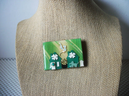 RARE Hard To Find Lucinda St Patrick`s Day House Pins Clover Shamrock Dog Fairy 61318