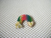 Vintage Lucinda House Pins, RARE Glitter Music Notes Bird House Rainbow 021321