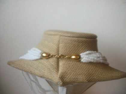 Stunning Vintage 22" Multi Strand Signed TRIFARI White Glass Micro Beads Necklace 030221