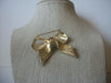 Thicker, Vintage Jewelry, Black Enameled, Bow Tie Ribbon, Gold Tone, Brooch Pin 91617