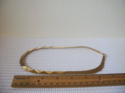 Vintage 15" Signed NAPIER Gold Toned Textured Collar Necklace 31817