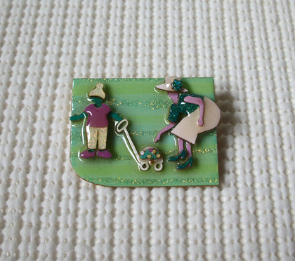 Vintage Lucinda Design Pins, Highly Detailed Love Nurture Baby Child Mother Love Protection 021321