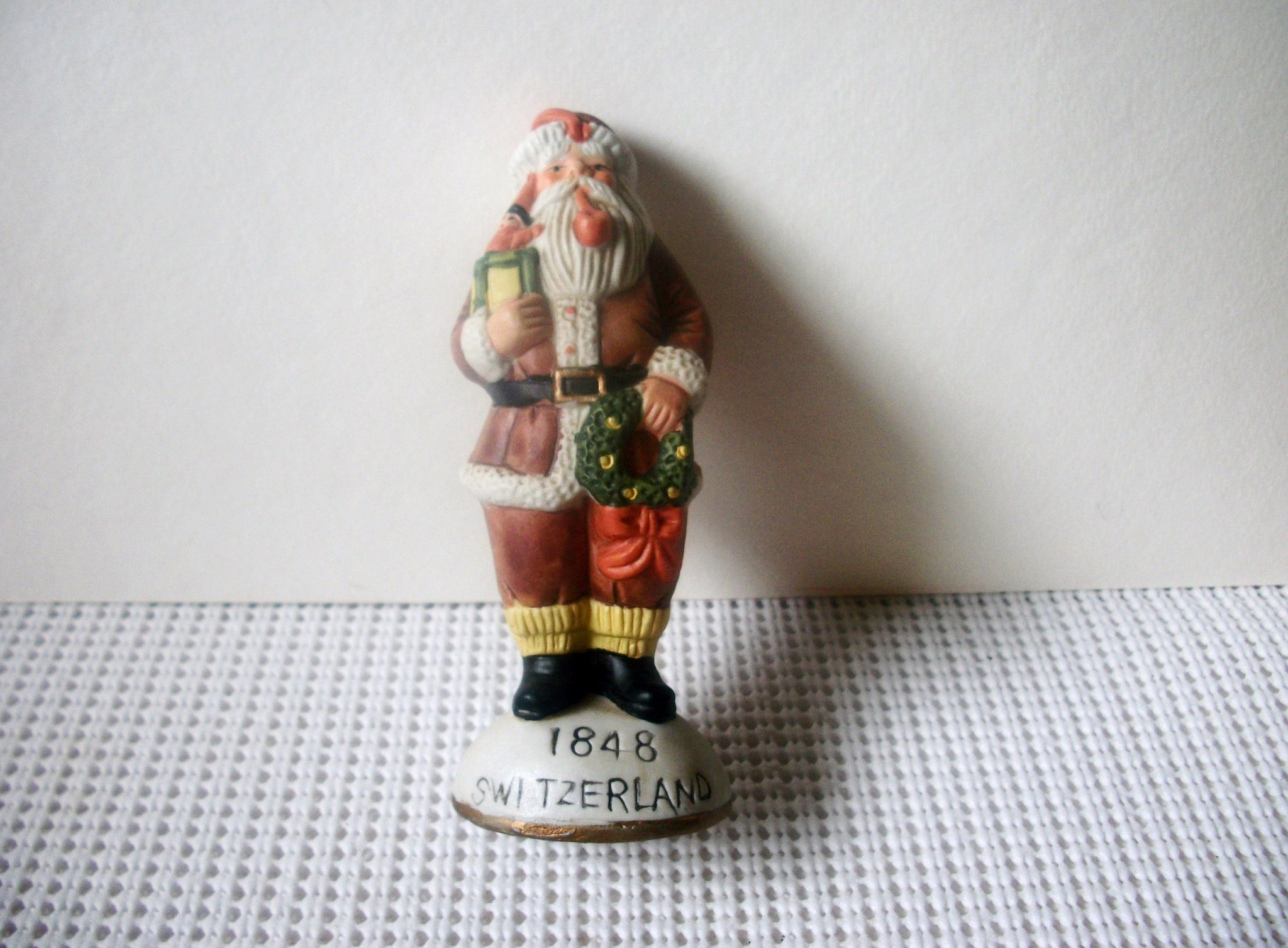 Vintage Santa Claus Switzerland Hand Painted Ceramic 5" Long C200
