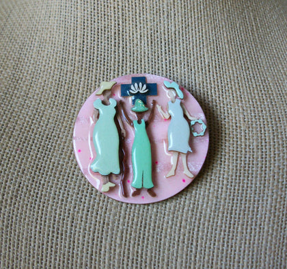 Vintage Lucinda Woman Pins, Celebrating Life Love 021321