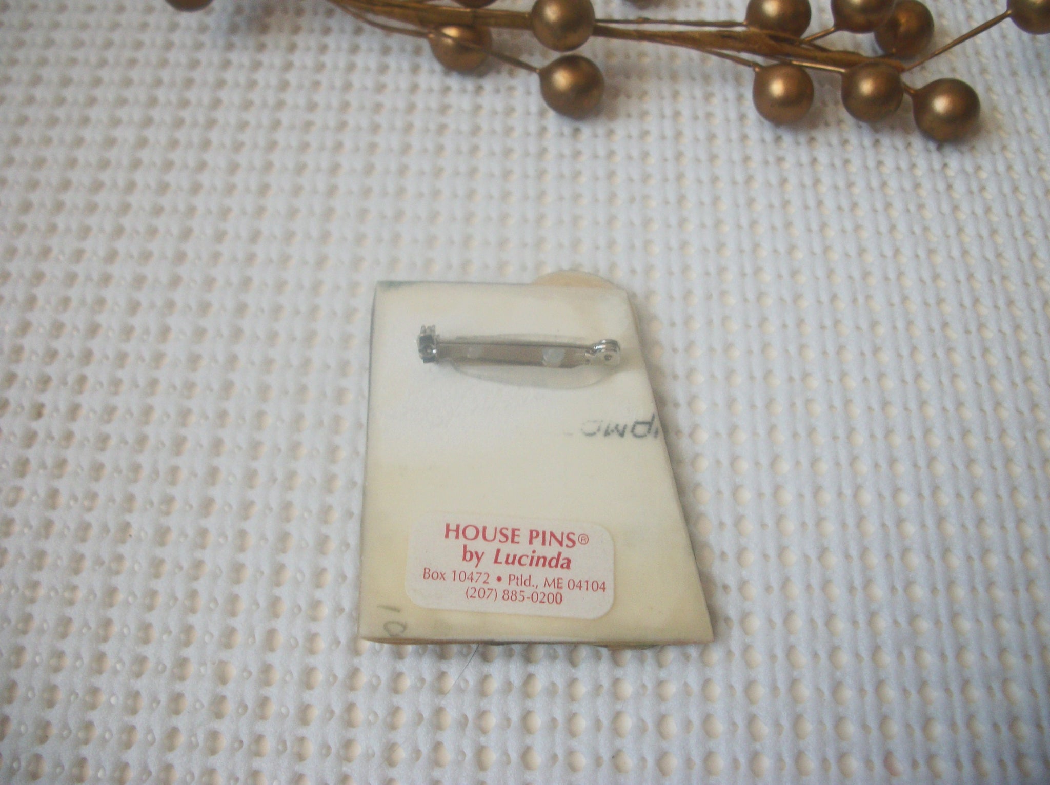 Vintage Lucinda House Pin, Happy Laundry Day Glitter Clothing Line Spring Day  7817