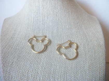 Gold Tone Mouse Shaped Pierced Earrings 40220