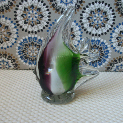 Vintage Colorful Tropical Fish Crystal Glass Figurine C300