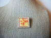 Vintage Signed AVON, Floral Glass Top Clear Rhinestones Pendant Brooch Pin 022421
