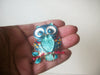 Larger Retro Jewelry Colorful Owl, Enameled Gold Tone, Brooch Pin 022621