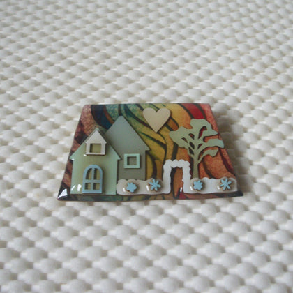 RARE Lucinda House Pins Rainbow Sky Heart Fall Flowers Tree 021321