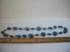 Vintage 24" Necklace Blue White Gold Marbleized Old Plastic 81317