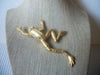 Vintage Brooch Pin 4" Signed JJ Gold Tone Frog 023021