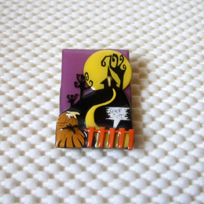 RARE Lucinda Halloween Design Pins Haunted Tree Pumpkin Sign Keep Out Unique! 021321