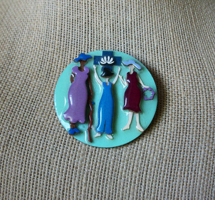 Vintage Lucinda Woman Pins, Celebrating Life Love 021321