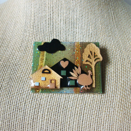 Hard To Find Vintage Lucinda Pin, Thanksgiving Day Turkey Good Food Family Tree 021321