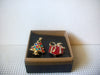 Vintage Brooch Pin, MONET, Christmas Set, Tree and Presents, Colorful Rhinestones, Set of 2, 022021