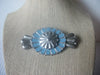 Vintage Jewelry, Silver Tone French Revolution, Larger Enameled Fleur De Lis Brooch Pin 61318