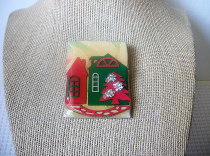 RARE Lucinda House Pins, Very Detailed Christmas Theme Poinsettia Pine Tree Glitter 021321
