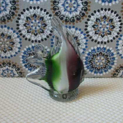 Vintage Colorful Tropical Fish Crystal Glass Figurine C300