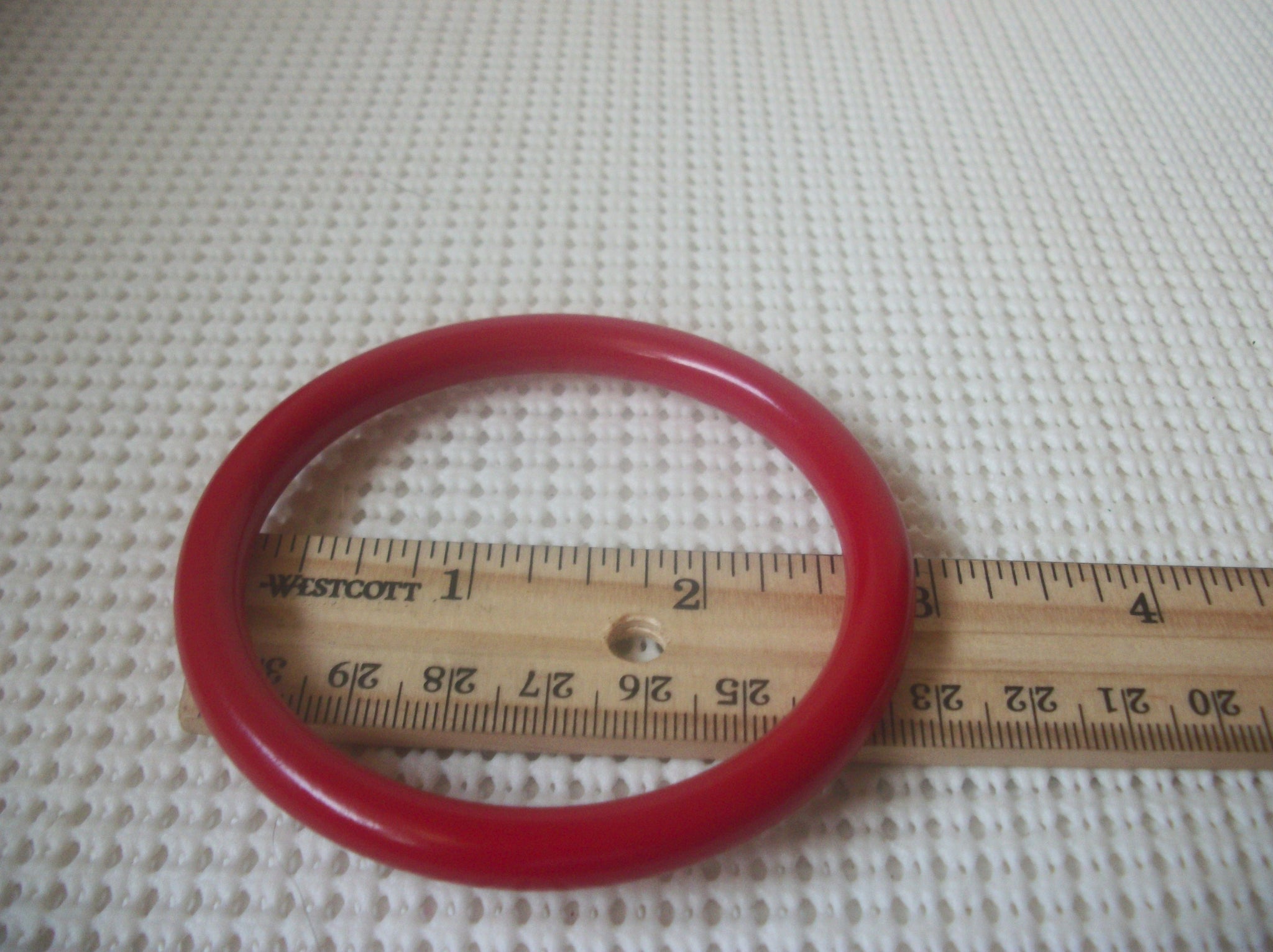 Vintage Bangle Bracelet, Vivid Red, Old Plastic, 70217