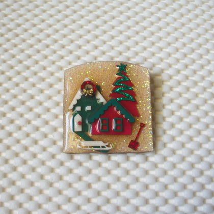 RARE Lucinda House Pins, Highly Detailed Christmas Festive Wreath Snow Shovel Sled 61318