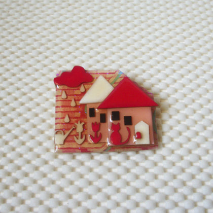 Highly Detailed Lucinda House Pins, Rain Little Cat Flowers Tulips Happy Times 61318