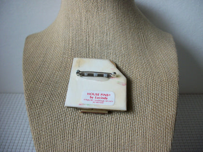 RARE Lucinda House Pins, Highly Detailed Festive Christmas Glitter Sled Tree 102320