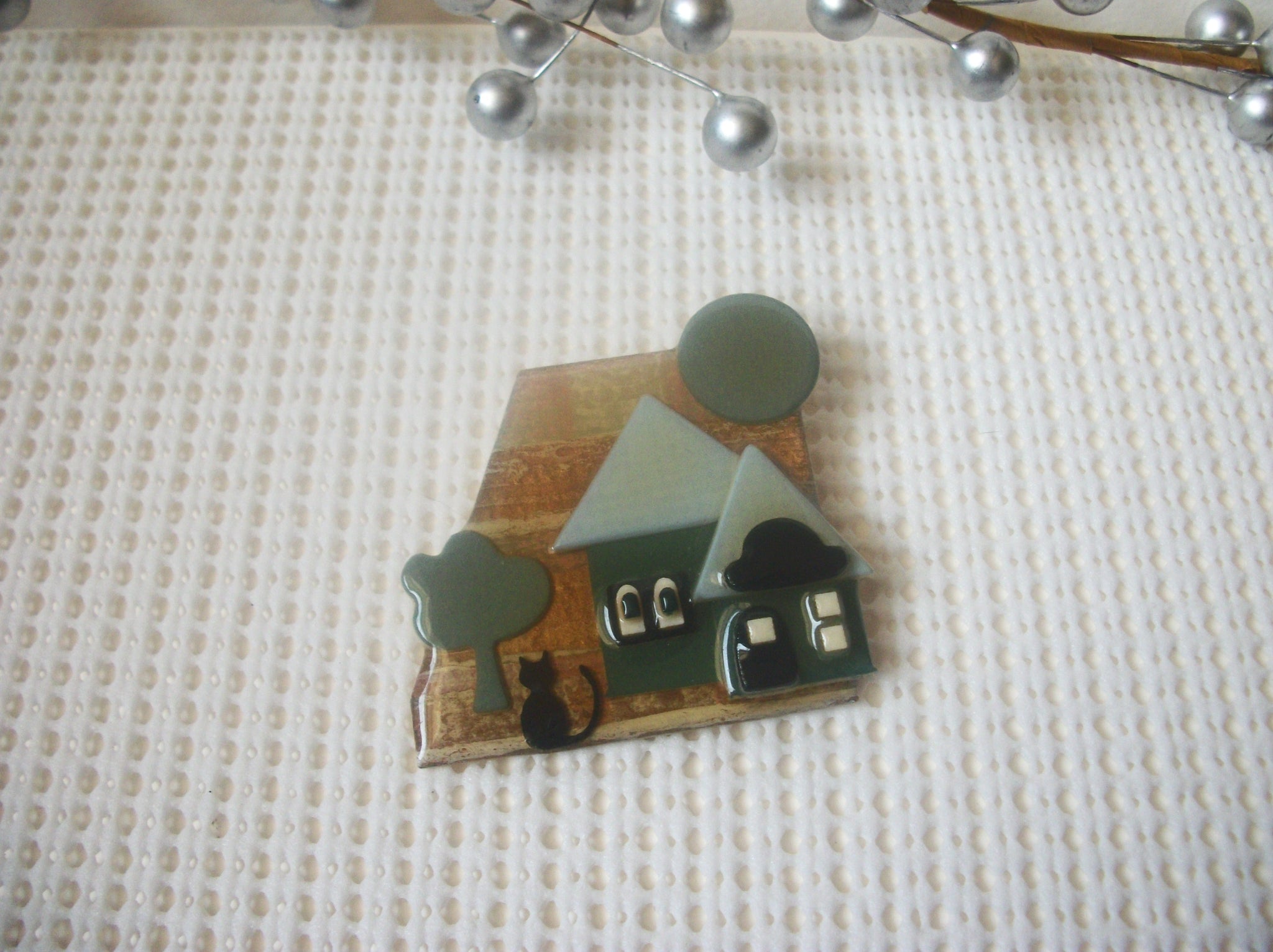 RARE Lucinda House Pins, Cottage Moss Little Cat Tree In The Woods 021321