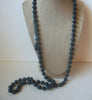 Signed SARAH COV Sarah Coventry Gray Marbleized 38" Long Vintage Necklace 63017