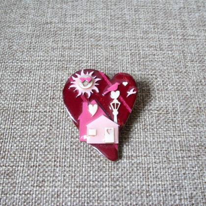 Lucinda House Pins, Romantic Heart Love Valentine`s Day Bird House 021321