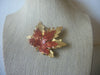 Vintage Brooch Pin Enameled Fall Maple Leaf 2" Long 81116