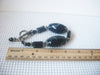 Heavier Chunky Black White Agate, Onyx 9 1/2" Long Czech Glass Bracelet 022121