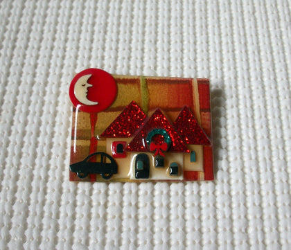 RARE Lucinda House Pins, Moon Glitter Night Love Night Before Christmas 021321