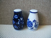 PIER 1 Mandarin Cobalt Blue White Porcelain Floral Salt Pepper Shakers 3.5”