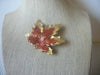 Vintage Brooch Pin Enameled Fall Maple Leaf 2" Long 81116