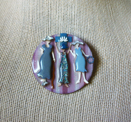 Vintage Lucinda Woman Pins, Celebrating Life Love 021321