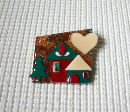 RARE Lucinda House Pins, Glitter Night Love Night Before Christmas 021321