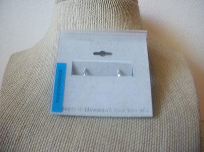 Vintage Jewelry, MONET, Pink Swarovski, Crystal, Silver Tone, Pierced Earrings, 72517