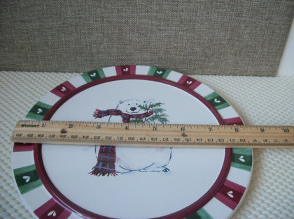 Vintage 8 1/2" Pfaltzgraff Polar Bear Christmas Porcelain China Serving Plate C200