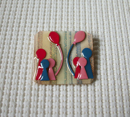 Vintage Lucinda Little People Pins, Love Play Balloon Glitter Happy Times 021321