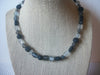 Retro Necklace Sea Glass Frosted Clear Black Gray 16" Long 8916