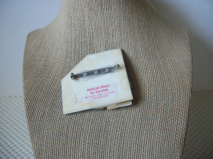 RARE Hard to Find Lucinda Halloween House Pins, Glitter Scary Night Little Cat Watching 61318