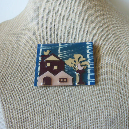 Pretty RARE Vintage Lucinda House Pins, Fall Bird Bath Ducks Lucinda Pins 41017