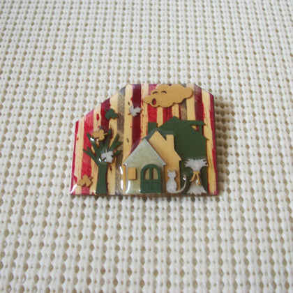 Highly Detailed Lucinda House Pins, Fall Wind Blowing Leaves Corn Stalks 61318