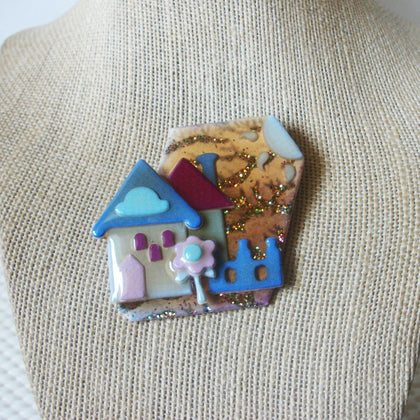 RARE Hard to Find Lucinda  House Pins, Blue Mood Serenity Peace Glitter Sky 61318