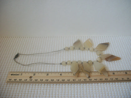 Heavier Vintage 18" Natural Stone Earthy Tones Necklace 73017