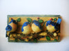 Vintage Wall Door Plate Decorative Blue Yellow Birds Sitting On Branch Flowers Resin Hand Painted C300