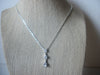 Clear Crystal, Three Rhinestone Pendant. Silver Tone Metal, 17" - 19" Long, Vintage Necklace 022121