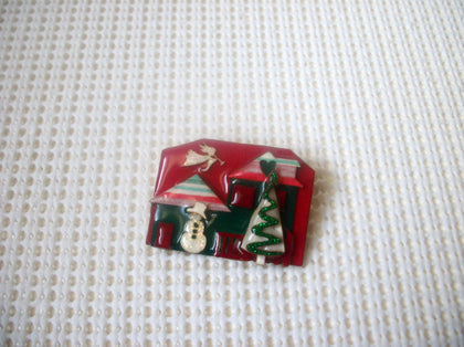 RARE Lucinda House Pins, Very Detailed Christmas Theme Glitter Angel Snowman Festive House 021321