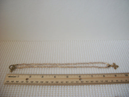 Vintage 18" Gold Tone Maltese Cross Glass Stone Earthy Tones Necklace 73017